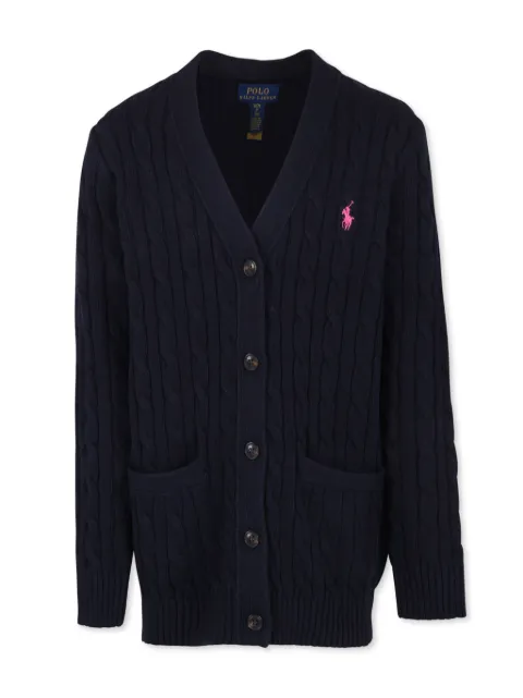 POLO RALPH LAUREN KIDS horse motif buttoned cardigan