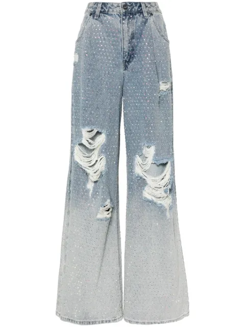 Self-Portrait jeans con apliques de strass