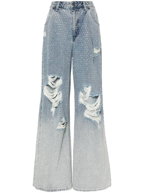 デニム・ジーパン SELF PORTRAIT CRYSTAL EMBELLISHED DENIM JEASN Crystal Embellished Denim Jeans – self-portrait
