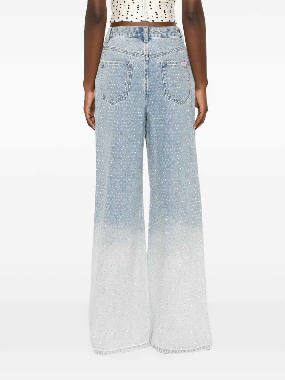 Self-Portrait Jeans verfraaid met stras Blauw