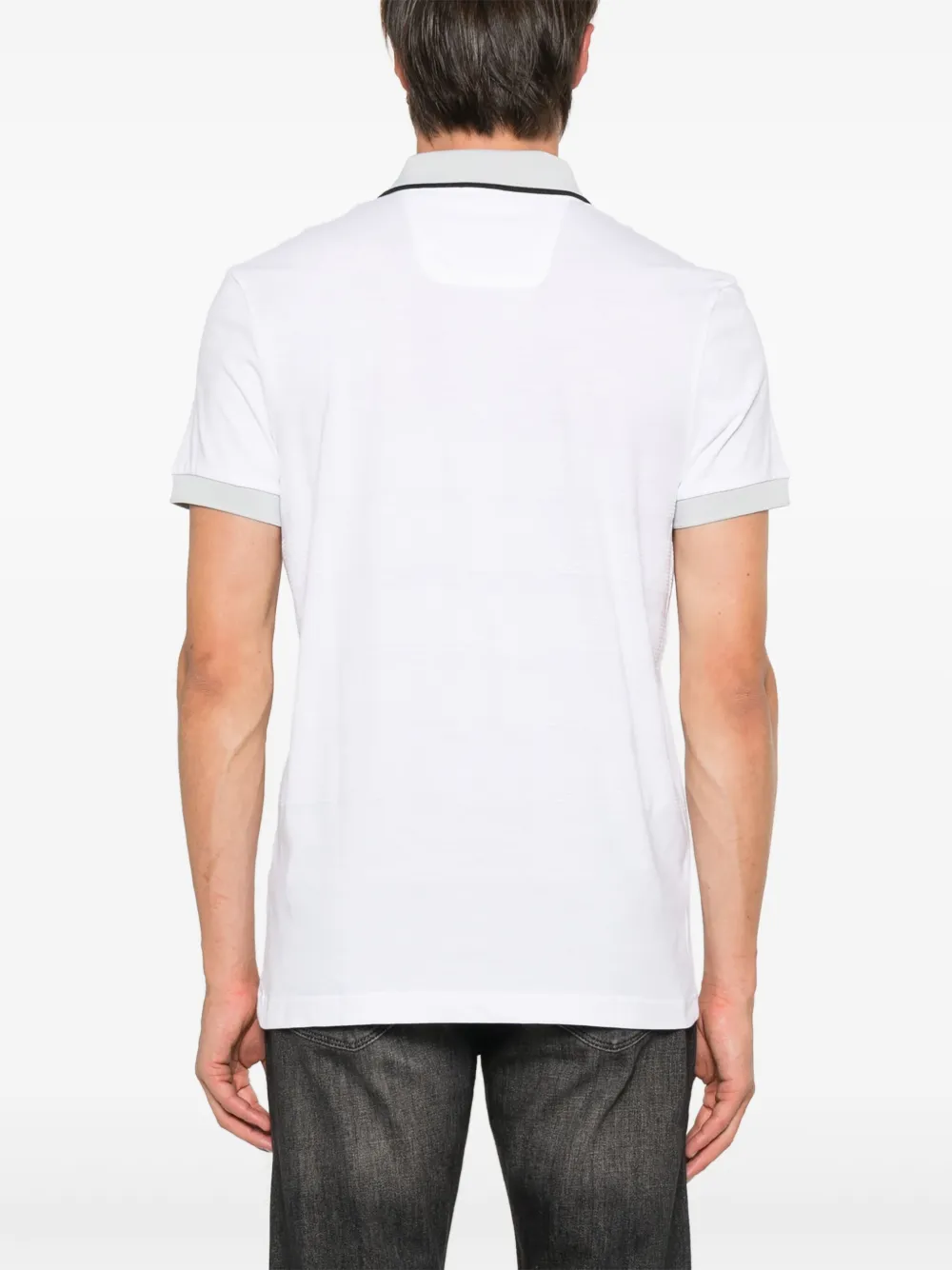 BOSS Gestreept poloshirt Wit