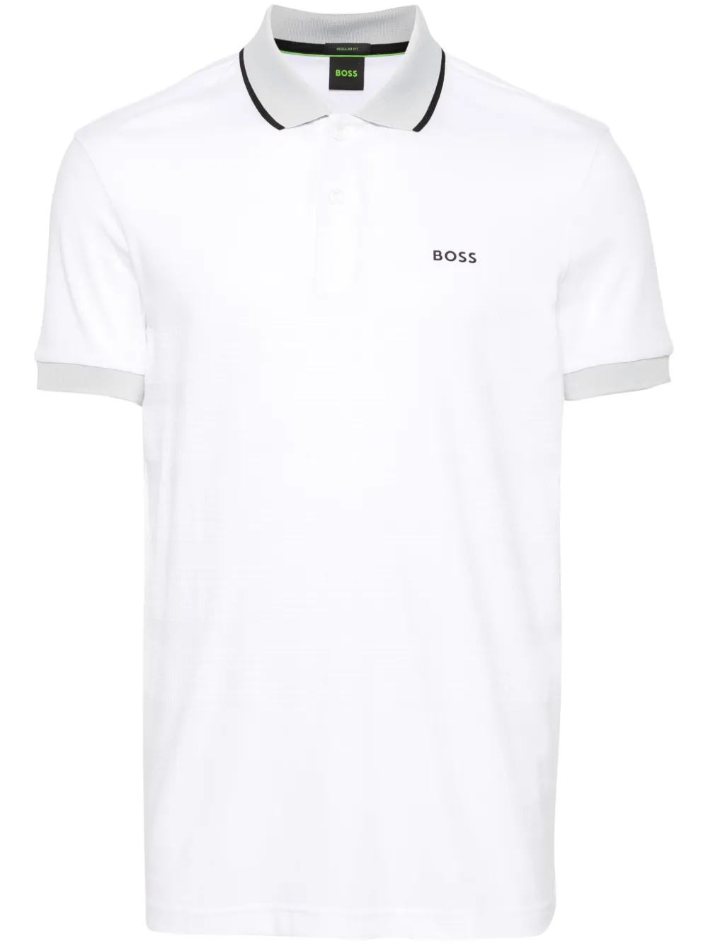 BOSS playera tipo polo con rayas estampadas | blanco | Image 1
