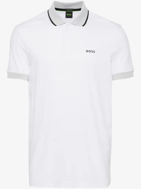 BOSS polo en coton à rayures