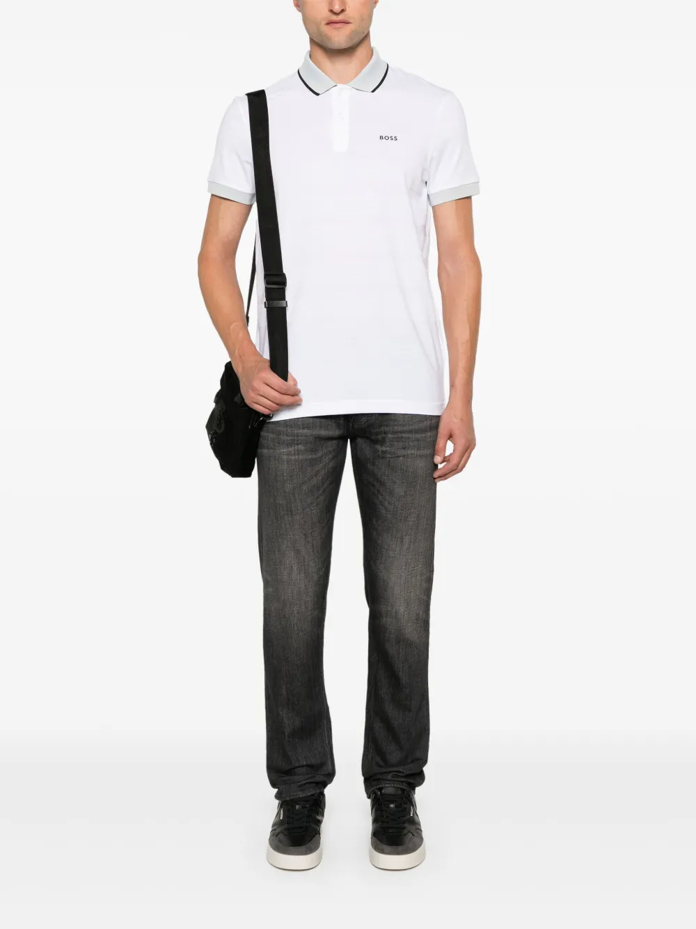 BOSS Gestreept poloshirt - Wit