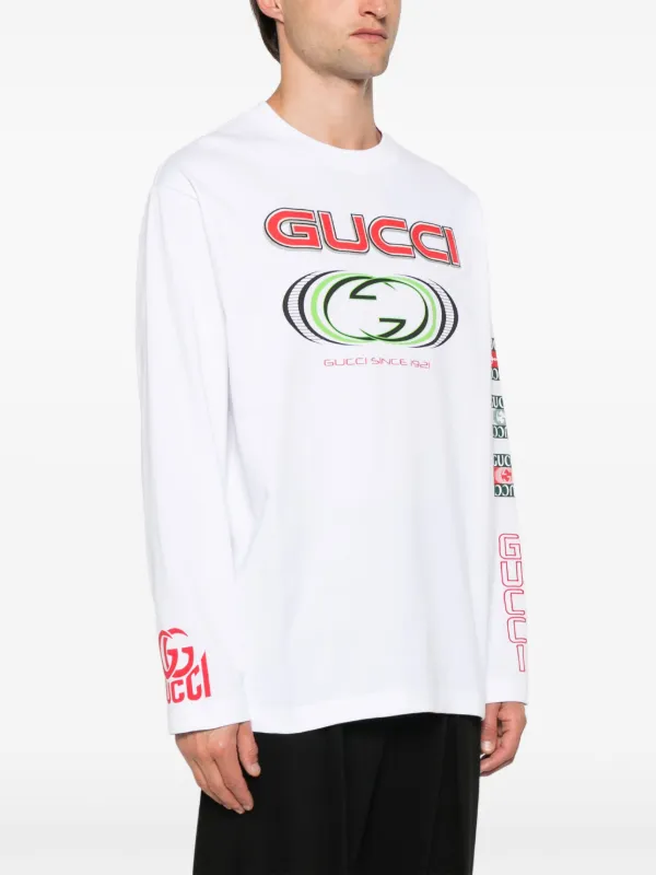 Gucci logo-print Cotton T-shirt | White | FARFETCH