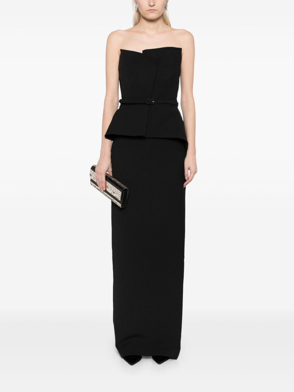 Roland Mouret draped crepe gown - Zwart