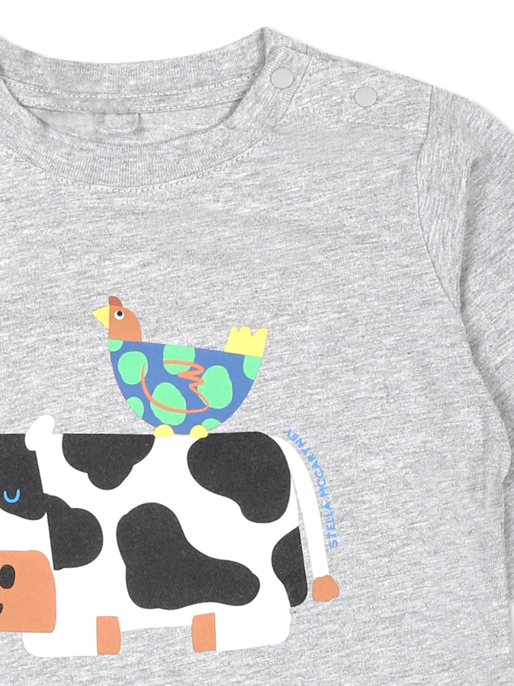 Stella McCartney Kids T-shirt met koeienprint Grijs