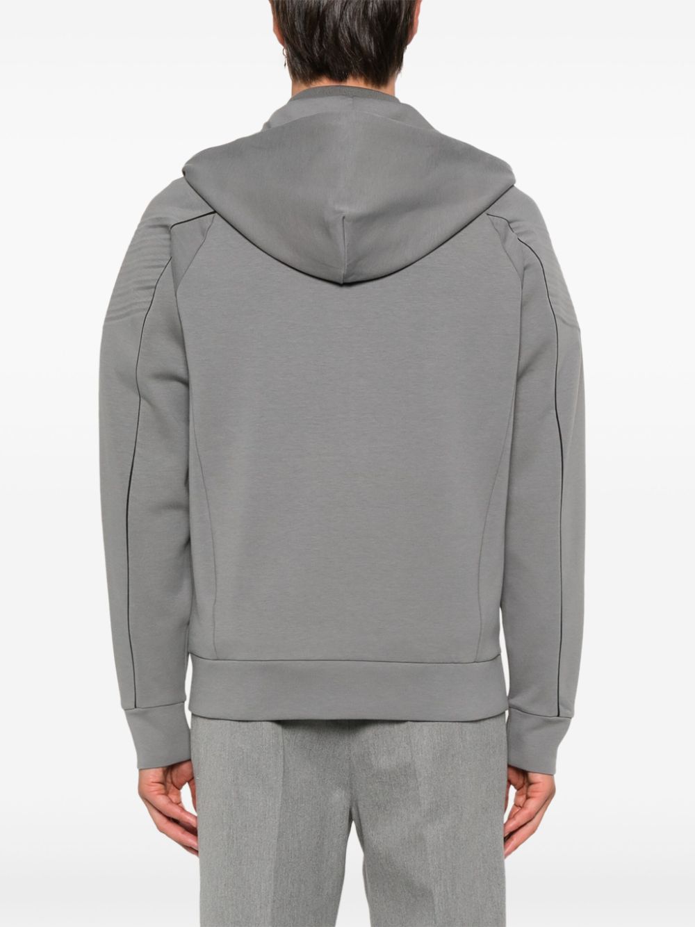 Shop Hugo Boss Logo-print Hoodie In Grey