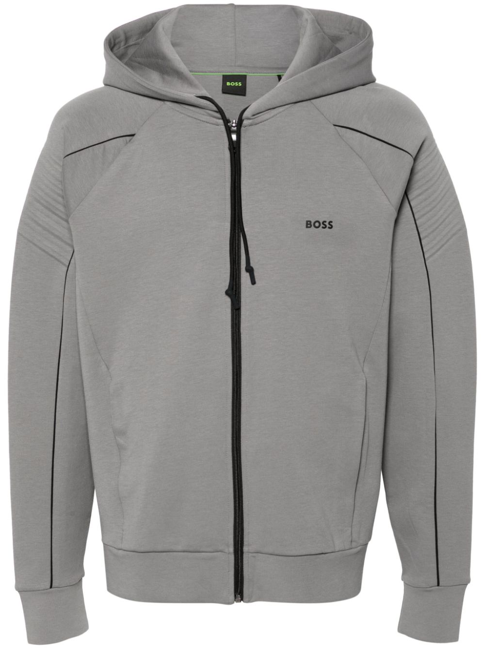 Shop Hugo Boss Logo-print Hoodie In Grey