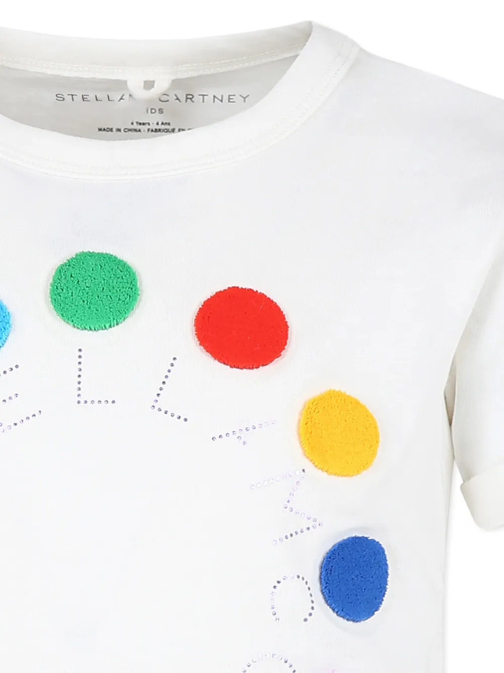 Stella McCartney Kids Katoenen T-shirt met logoprint Wit