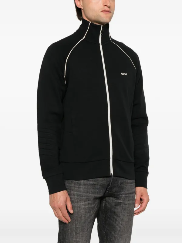 BOSS piped trim Detail Track Jacket Black FARFETCH IE