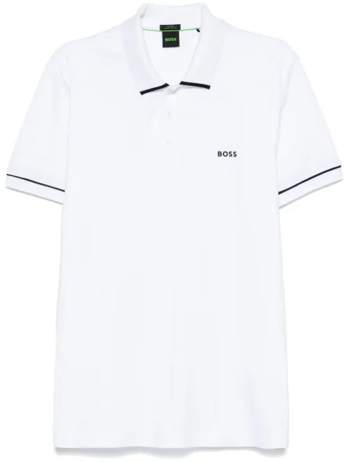 BOSS polo à logo en relief - Blanc - BOSS - Modalova
