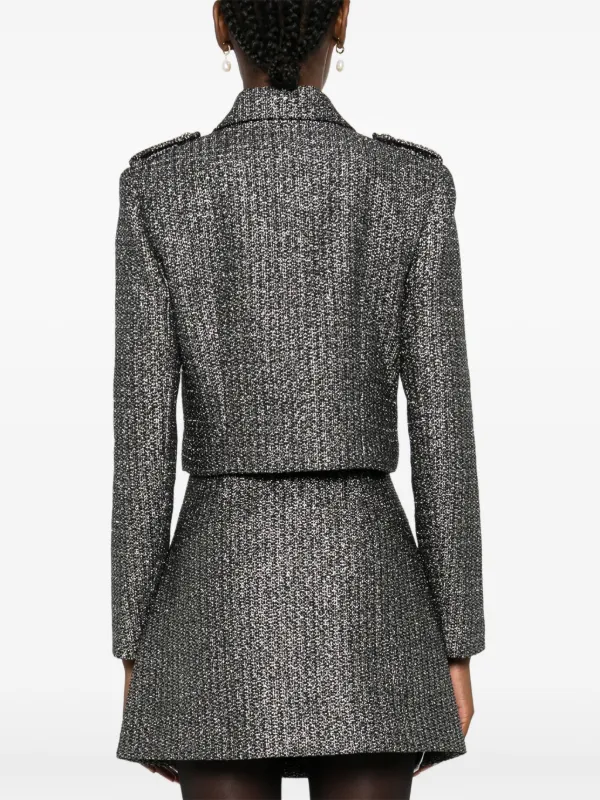 【関税&送料込】Self Portrait Boucle Fabric Blazer With Jewe Black Boucle Jacket – self-portrait-US