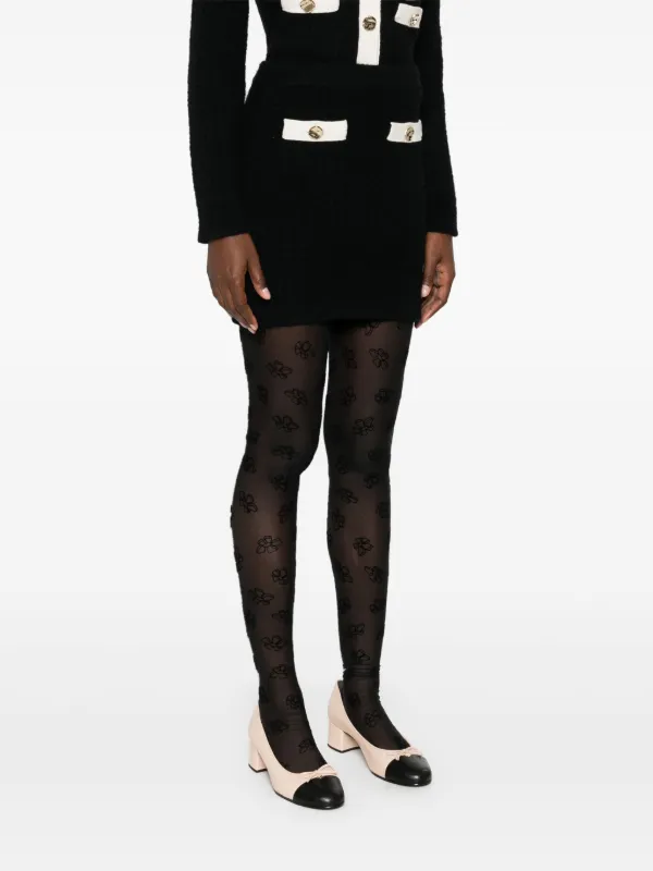 ♦SELF PORTRAIT♦ニット装飾ミニスカート Self-Portrait ニット ミニスカート | ブラック | FARFETCH JP