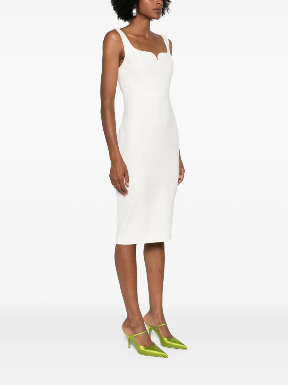 Victoria Beckham Mouwloze midi-jurk Beige