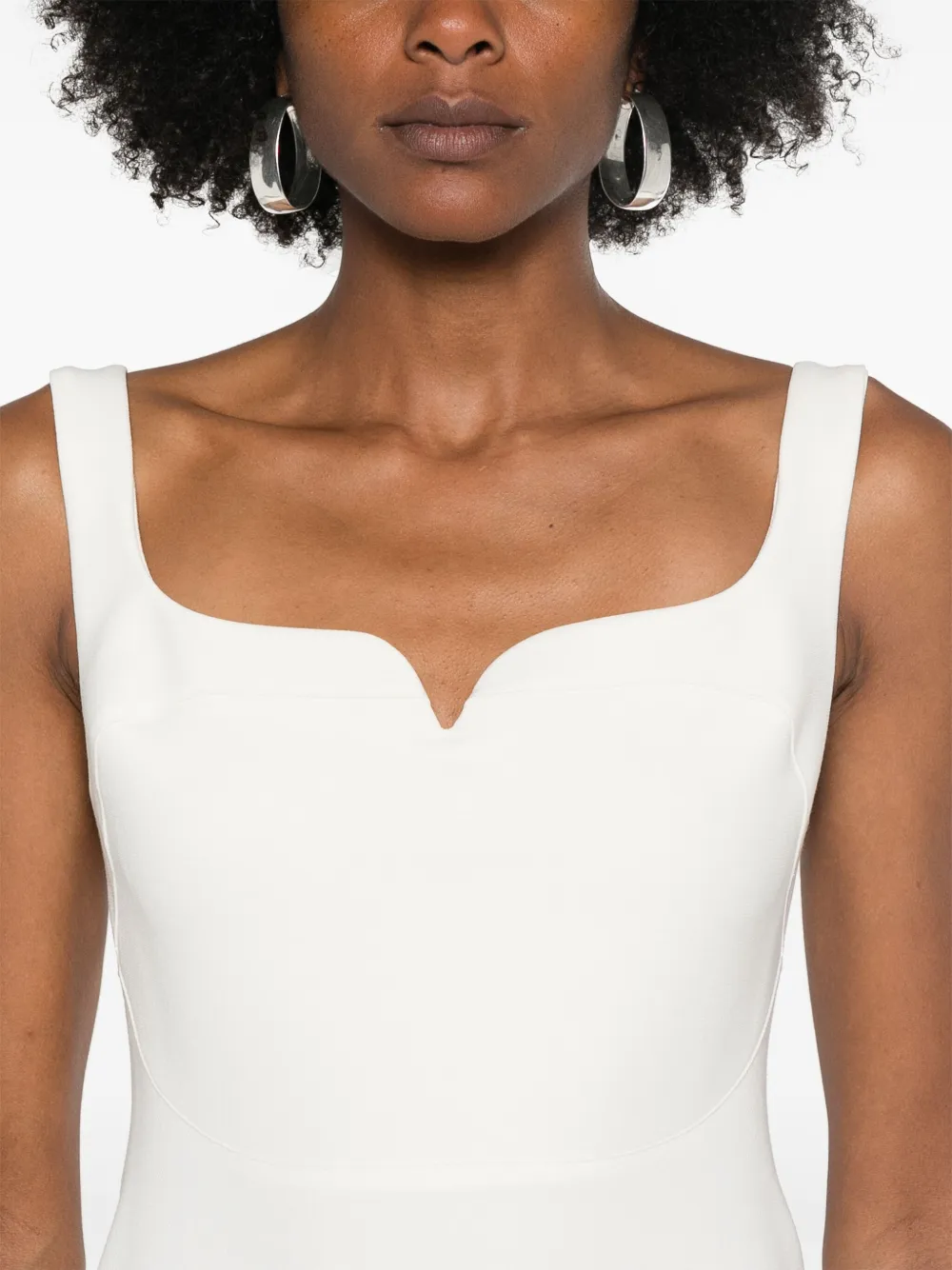 Victoria Beckham Mouwloze midi-jurk Beige