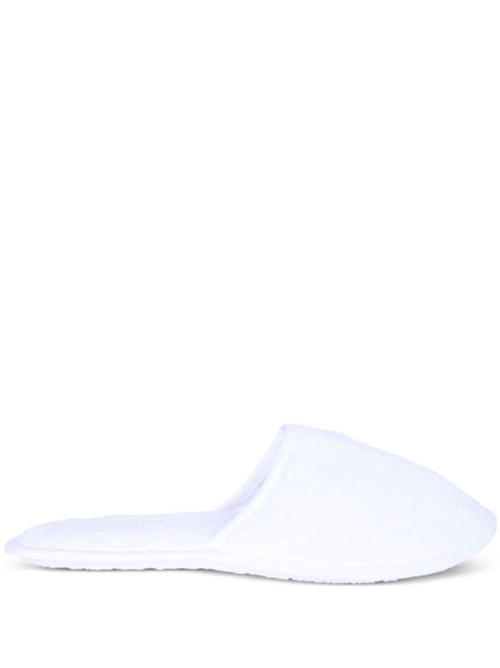 Shop Frette Towelling Bath Slippers In White