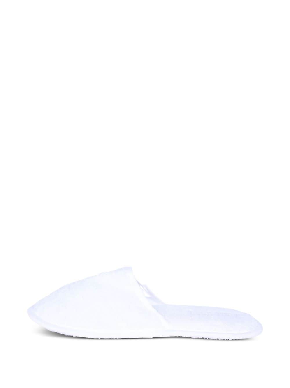 Shop Frette Towelling Bath Slippers In 白色