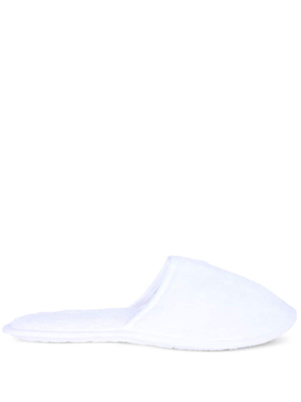 Frette towelling bath slippers White