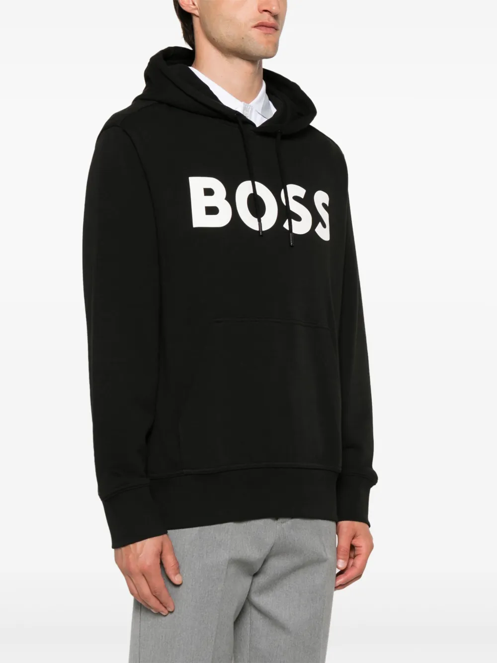 BOSS Hoodie met logoprint Zwart