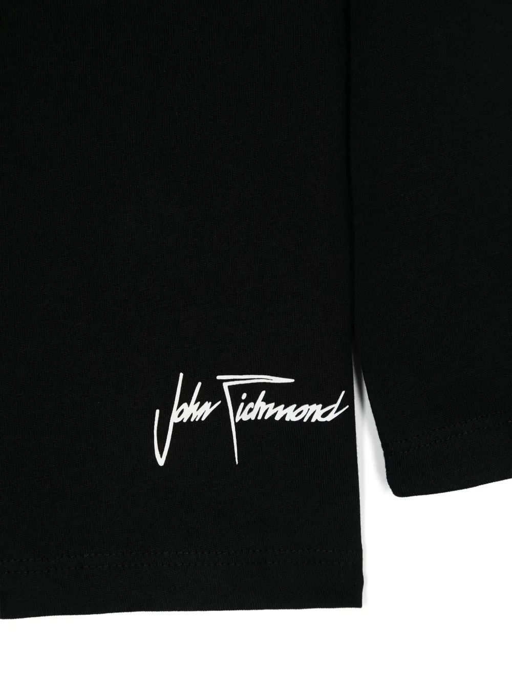 John Richmond Junior T-shirt met logopatch Zwart