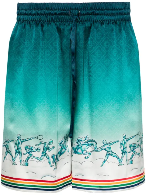 Casablanca La Déesse du Stade silk shorts