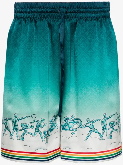 Casablanca La Déesse du Stade silk shorts