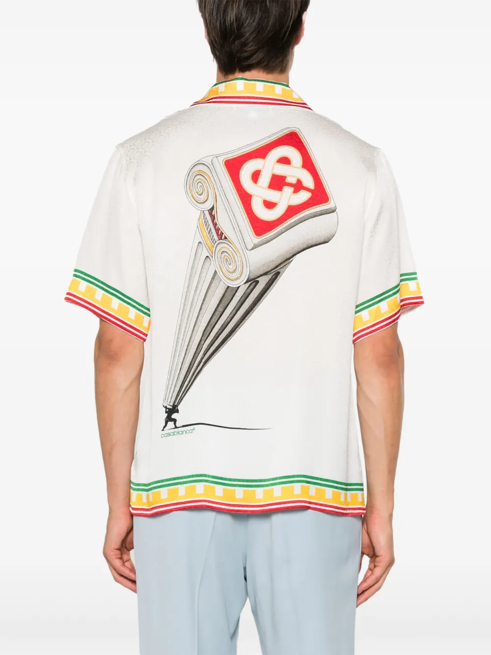 Casablanca Zijden shirt met monogram-print Wit