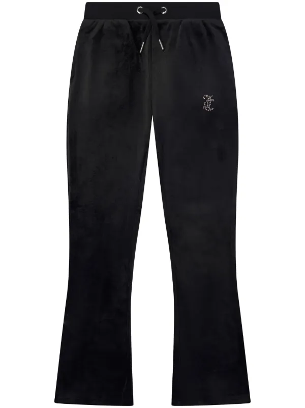 Juicy Couture Kids Velour Flared Joggers Black