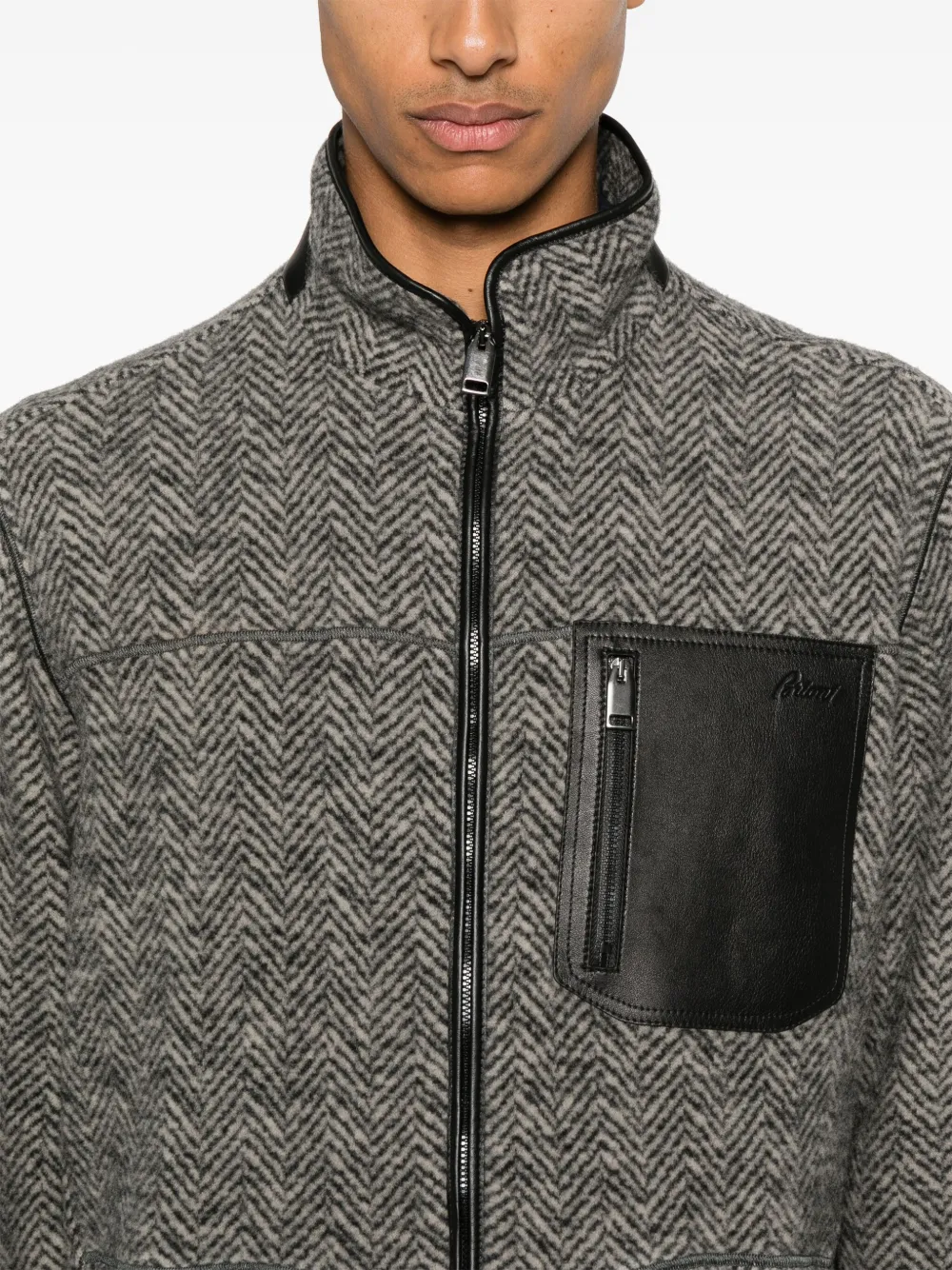 Brioni Jack met logo-reliëf Grijs