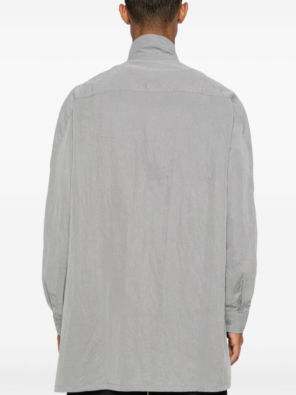 Shop Y-3 Logo-stamp Shirt In Grey