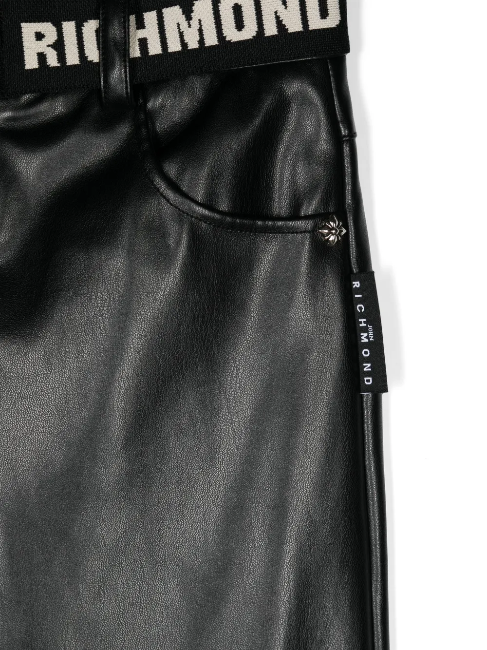 John Richmond Junior Broek met logoplakkaat Zwart
