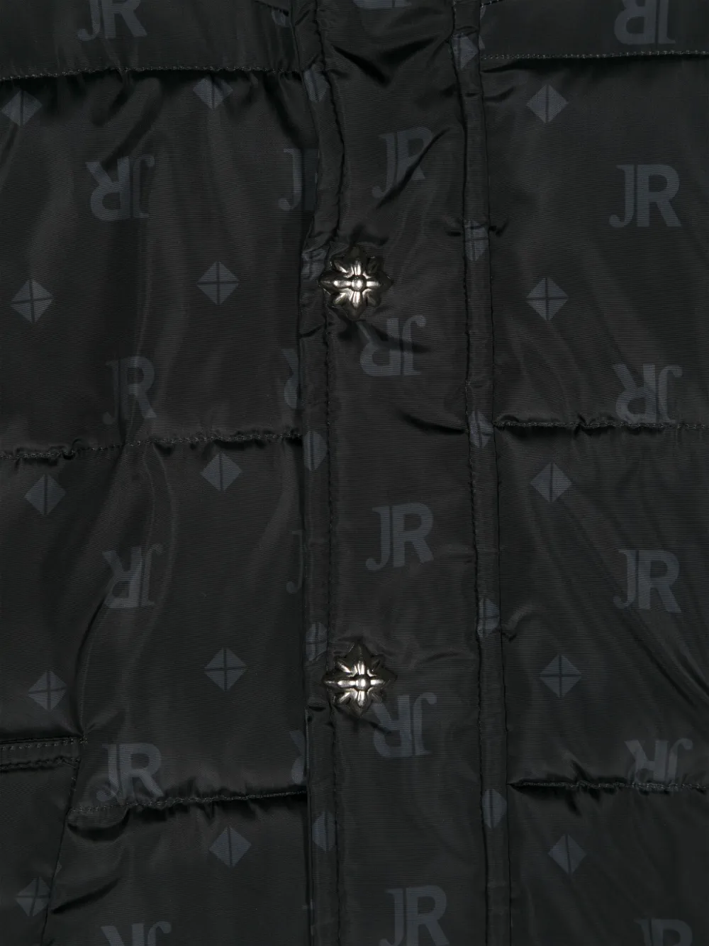 John Richmond Junior Gewatteerd jack met logoprint Zwart