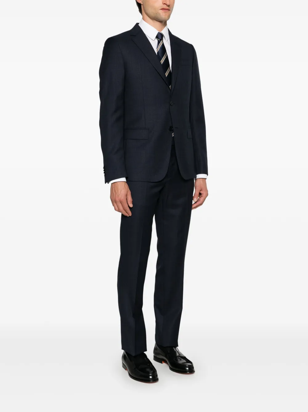 Zegna Wool Two-piece Suit In Blue