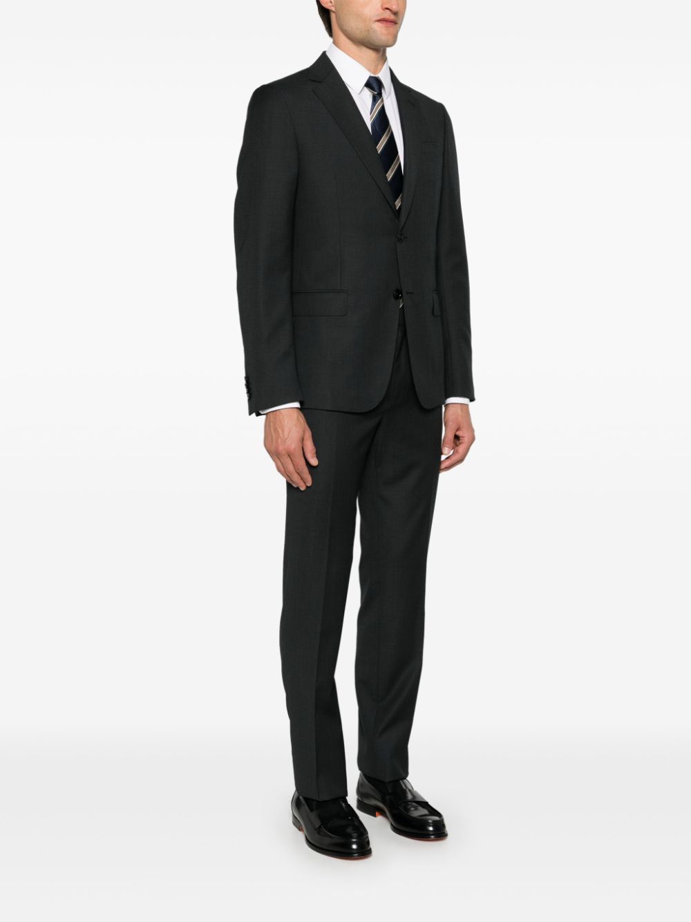 Shop Zegna Wool Two-piece Suit In Black