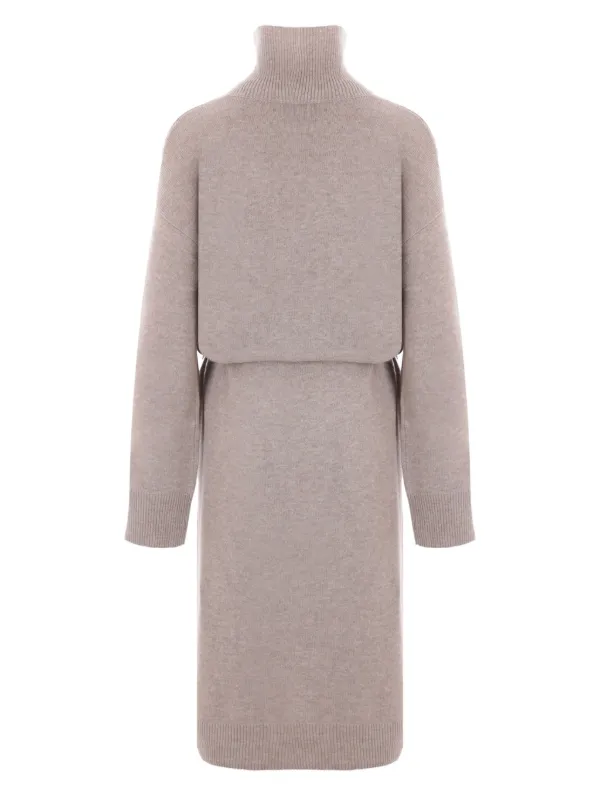ワンピース LE KASHA DRESS (TSALGAR 941) Brown Tsalgar organic cashmere turtleneck maxi dress | LE