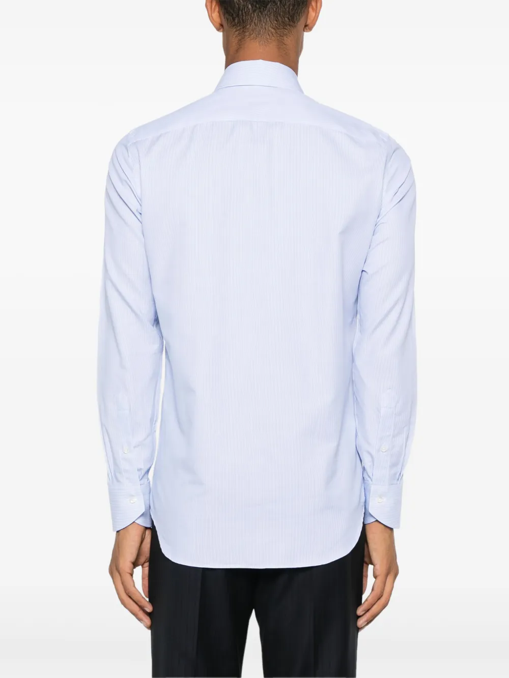 Canali Gestreept overhemd Blauw
