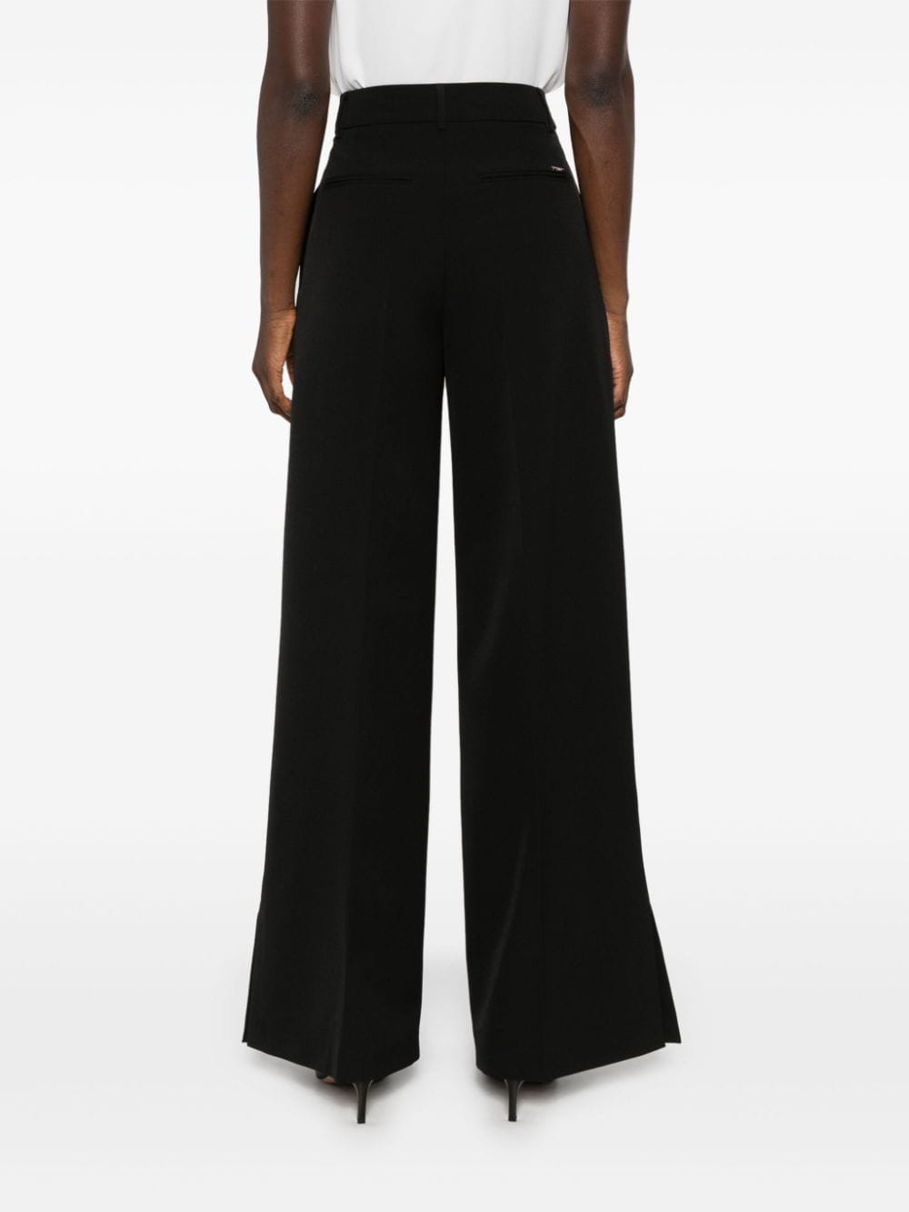 Shop Liu •jo Wide-leg Trousers In Black