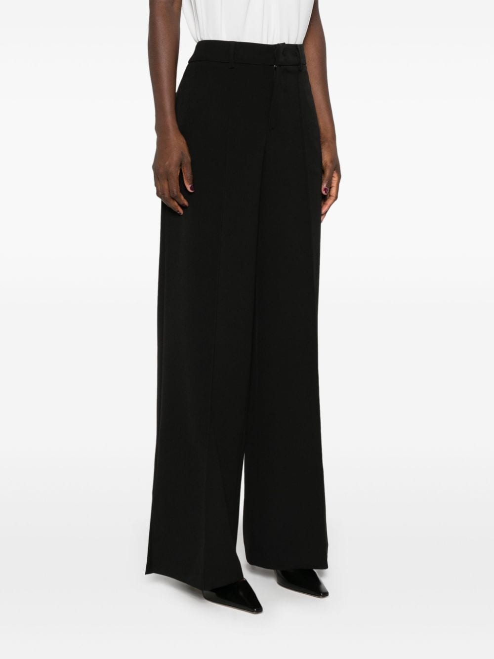 Shop Liu •jo Wide-leg Trousers In Black