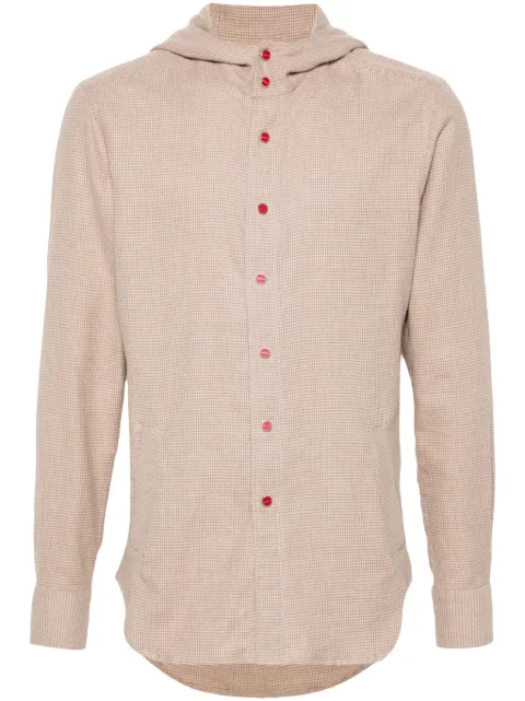 Kiton hoodie con motivo pied de poule