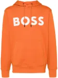 BOSS contrast-logo cotton-terry hoodie - Orange