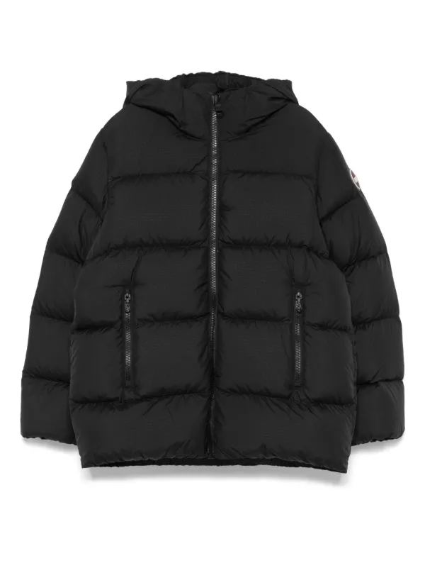 COLMAR フード付き ブラックダウンジャケット　44 COLMAR フード付き ブラックダウンジャケット 44 - ジャケット