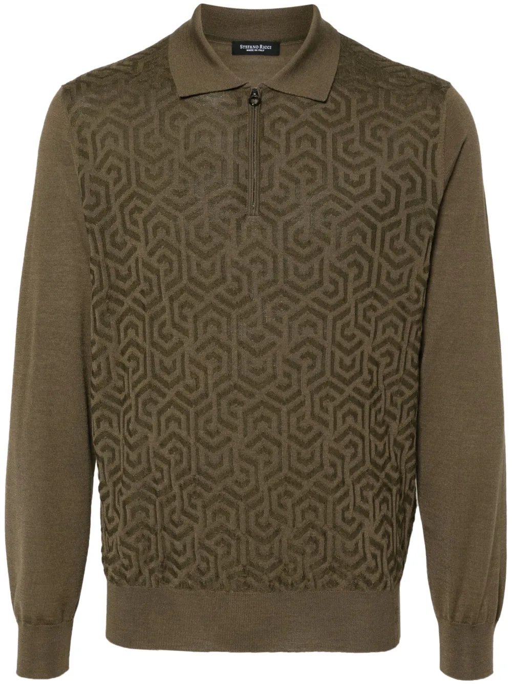 Stefano Ricci patterned jacquard Polo Shirt Green FARFETCH AE
