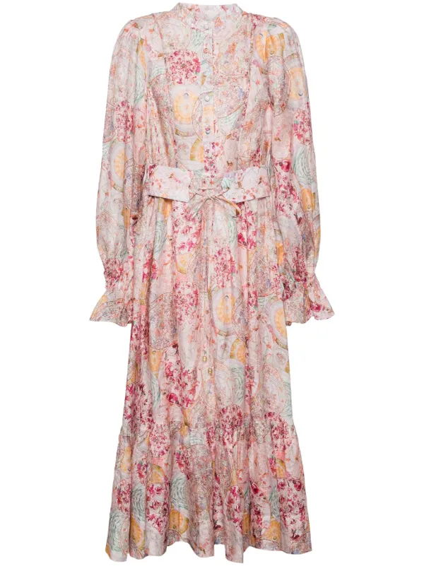 knee length dresses for ladies FINAL SALE HUNTER BELL Aurora Dress Amalfi Tiles – Matilda's Life Style main image 1