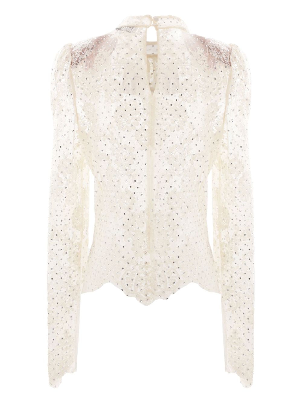 Self-Portrait rhinestone lace blouse - Beige