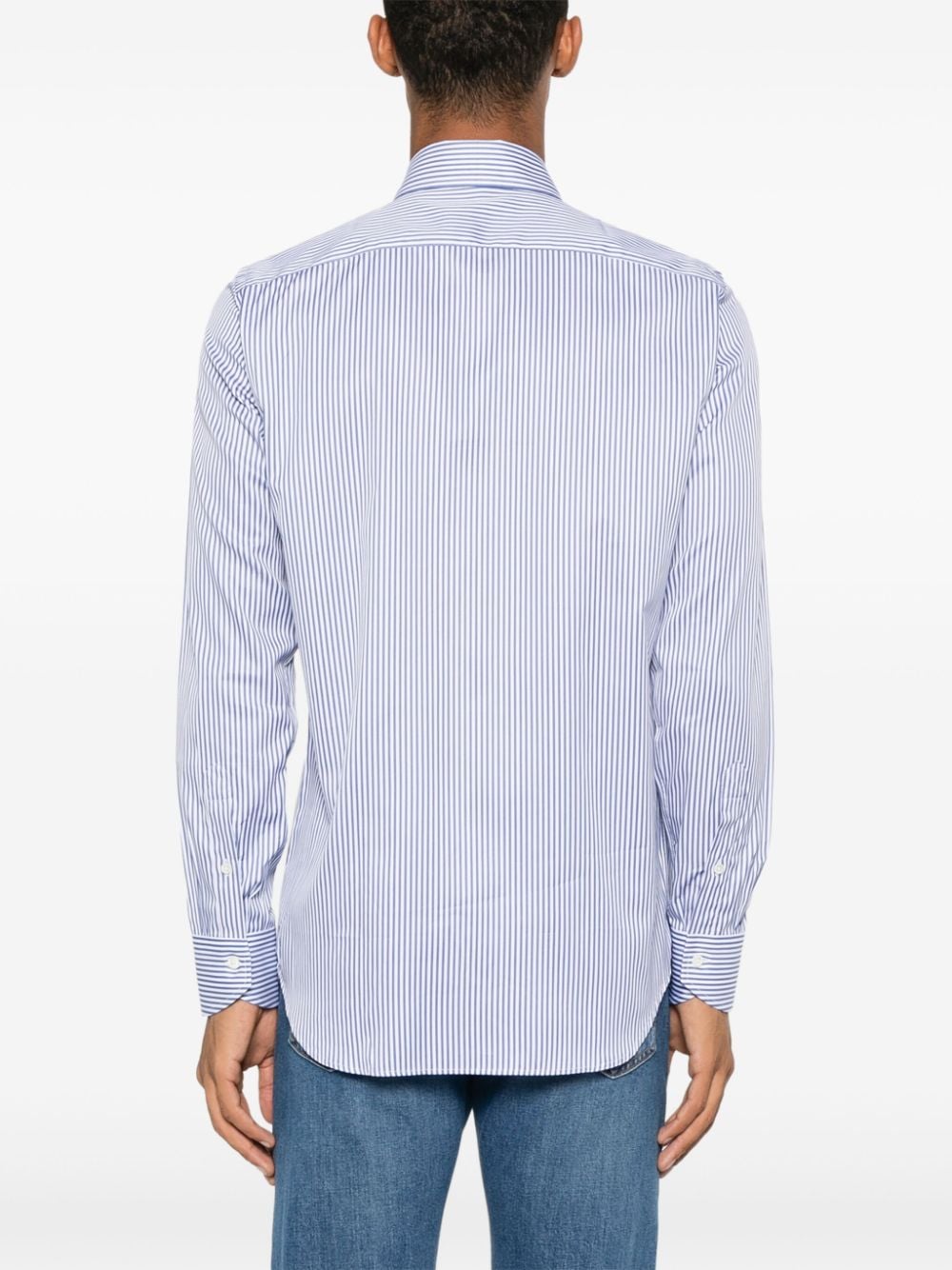 Shop Canali Striped Shirt In Blue