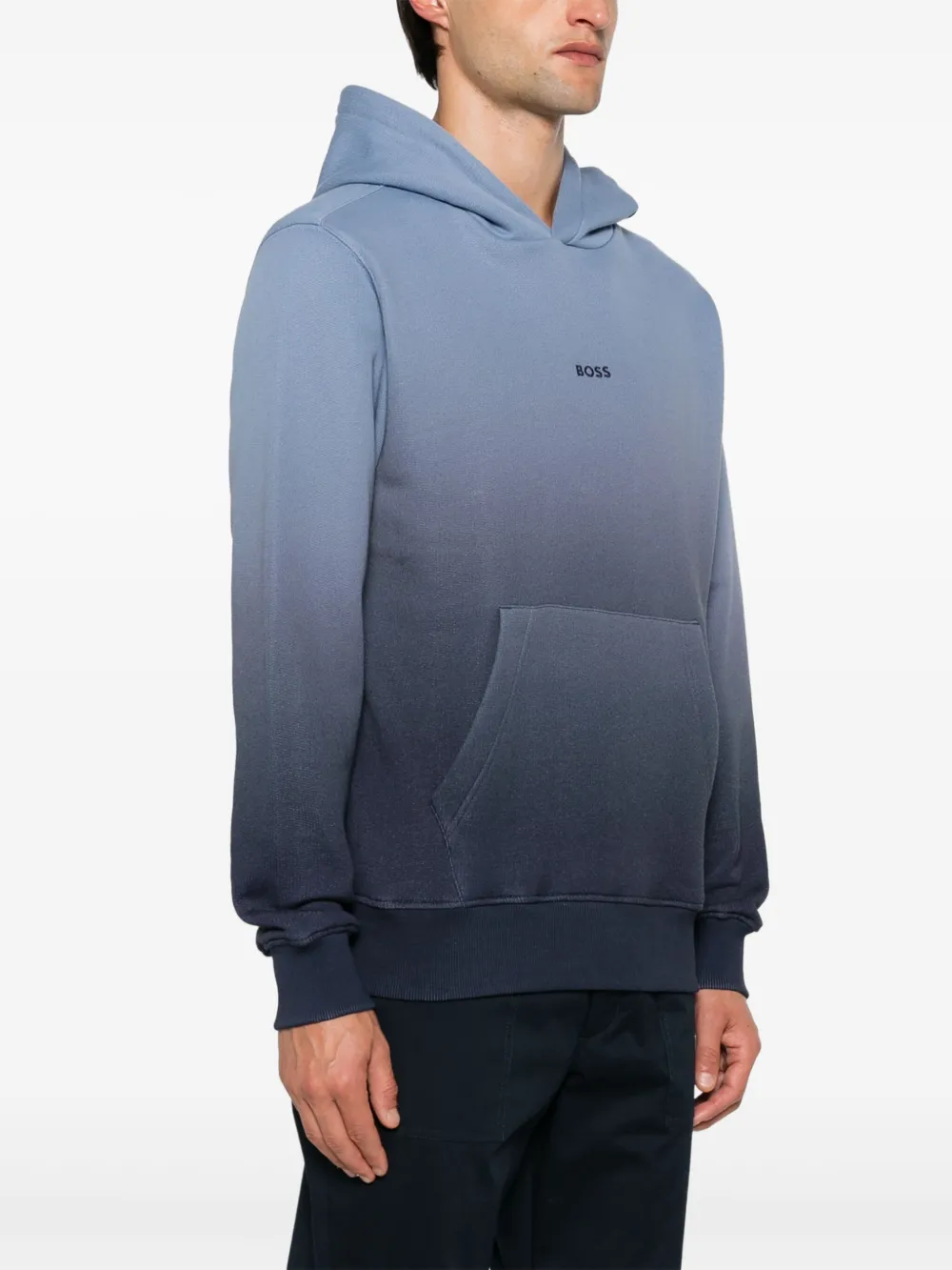BOSS Badstof hoodie met kleurverloop Blauw