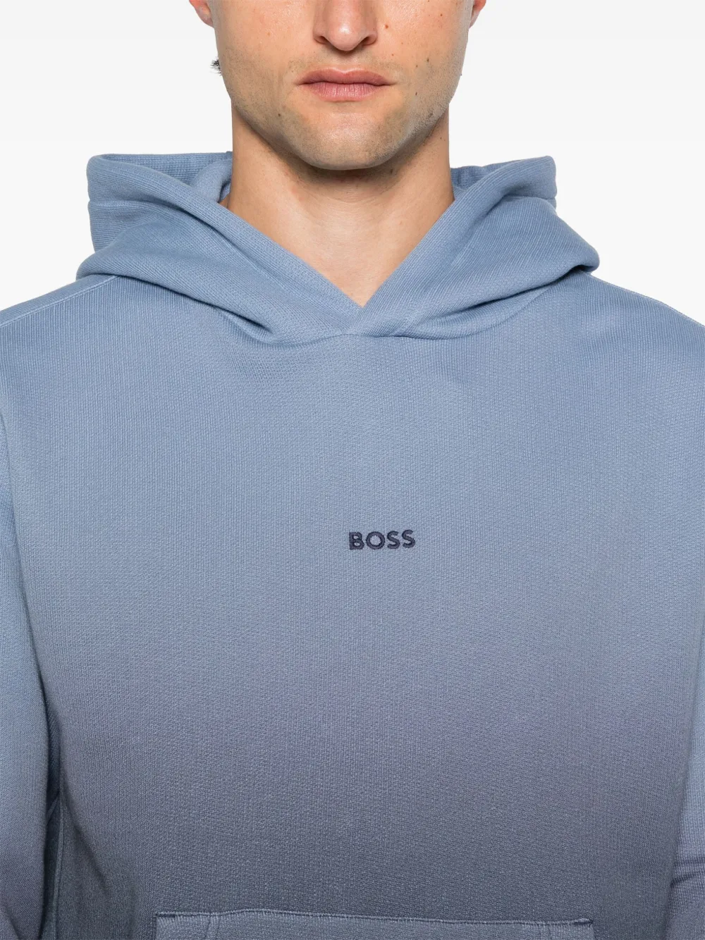 BOSS Badstof hoodie met kleurverloop Blauw