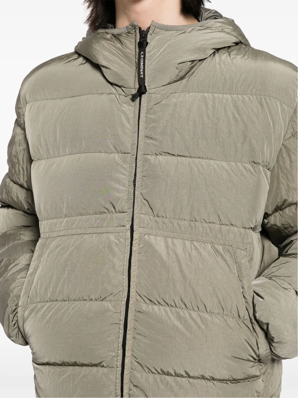 Shop C.p. Company Hood Padded Down Jacket In Brown