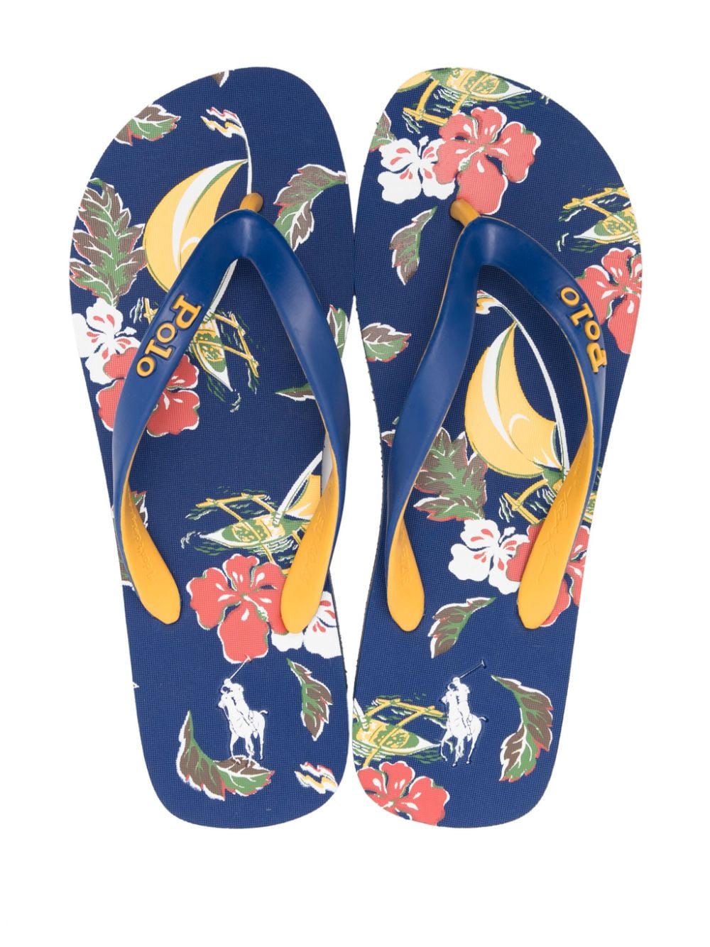 Shop Polo Ralph Lauren Bolt Flip Flops In Blau